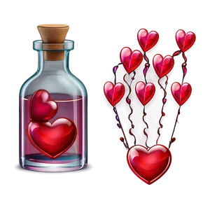 Love Potion With Hearts Png 84 PNG image