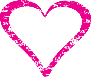 Love Script Heart Outline PNG image