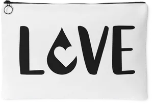 Love Text Oil Drop Design Pouch PNG