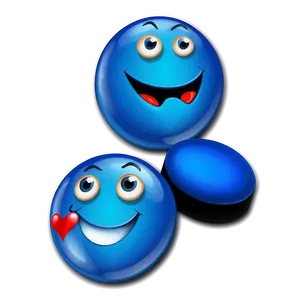 Love-themed Blue Emojis PNG Epf