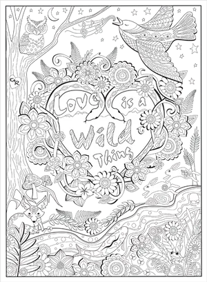 Love Wild Things Coloring Page PNG image