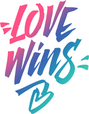 Love Wins Colorful Text Art PNG image