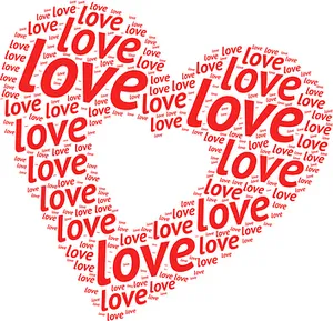 Love Word Cloud Heart Shape