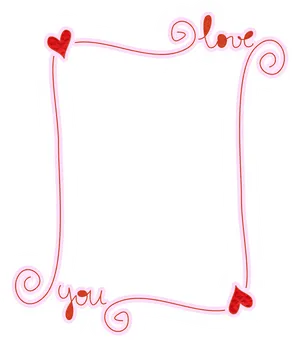 Love You Frame Graphic PNG image