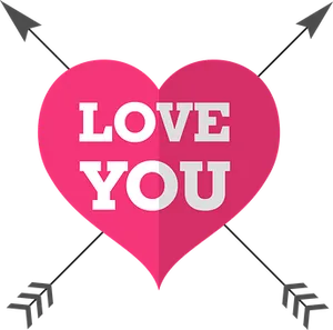 Love You Heart Arrow Graphic