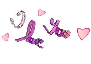 Love You Hearts Graphic PNG image