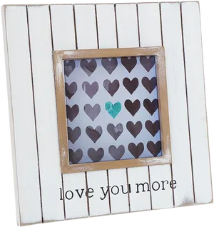Love You More Heart Pattern Frame PNG image