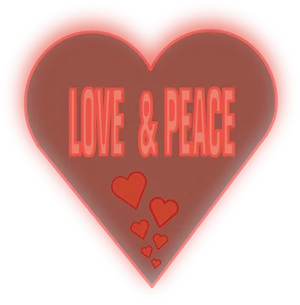 Loveand Peace Heart Graphic PNG image