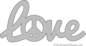 Loveand Peace Symbol Artwork PNG image