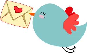 Lovebird Carrying Love Letter