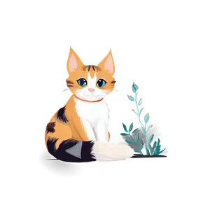 Lovely Cat Illustration Png 06242024 PNG image