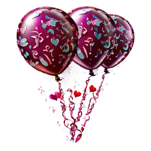 Lovely Valentine's Day Balloons PNG Gve55 PNG