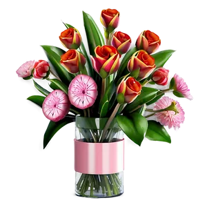 Lovely Valentine's Day Flower Bouquet PNG Tkv38 PNG