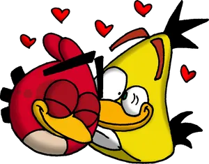 Loving Animated Birds Cartoon PNG image