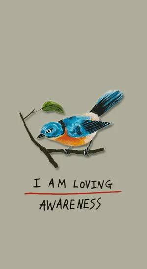 Loving Awareness Bird Illustration PNG image