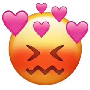 Loving_ Face_ Emoji_with_ Hearts PNG image