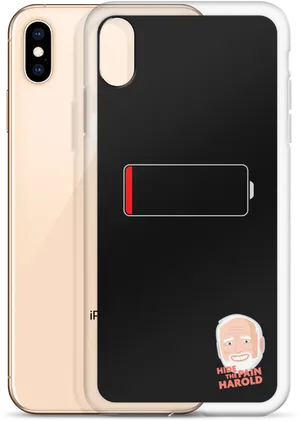 Low Battery Harold Phone Case PNG image