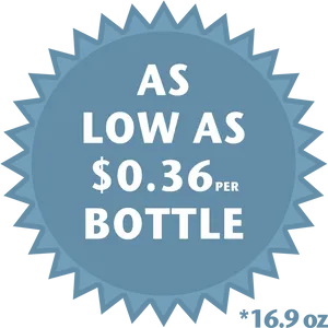 Low Cost Bottle Advertisement PNG image