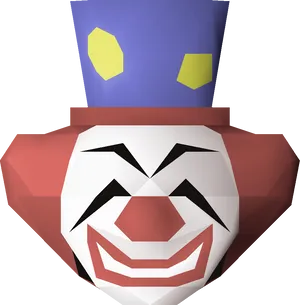 Low Poly Clown Face Graphic PNG image