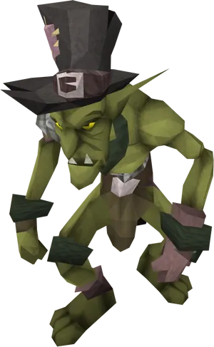 Low Poly Green Goblin Rendering PNG image