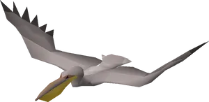 Low Poly Pelicanin Flight PNG