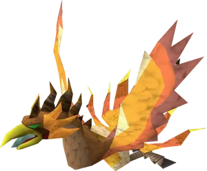 Low Poly Phoenix Artwork PNG