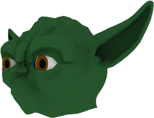 Low Poly Yoda Model PNG image