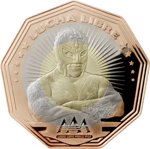 Lucha Libre Wrestling Champion Medal PNG image