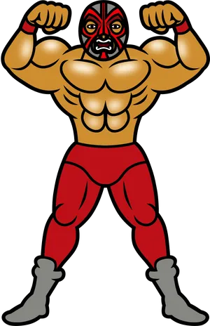 Luchador Wrestler Pose PNG