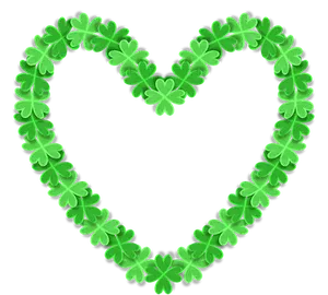 Lucky Clover Heart Shaped Design