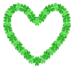 Lucky Clover Heart Shaped Design PNG image