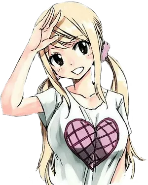 Lucy Heartfilia Anime Character Smile PNG image