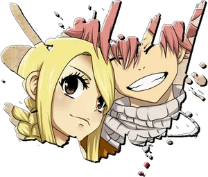 Lucyand Natsu Fairy Tail Friends PNG image