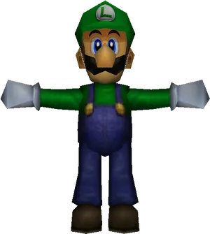 Luigi Classic Video Game Character PNG image