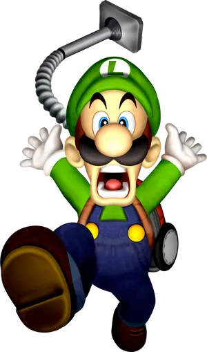 Luigi_ Surprised_ Action_ Pose PNG image