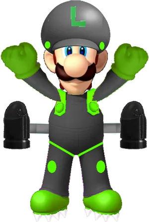 Luigiin Metallic Gear PNG image