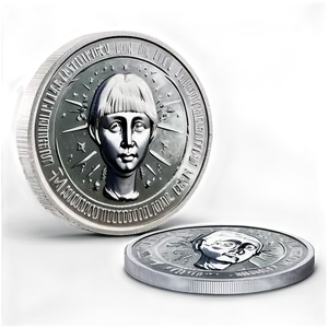 Luminescent Silver Coin PNG 49