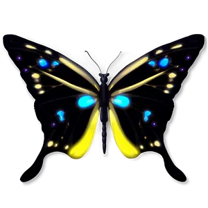 Luminous Black Butterfly PNG 42
