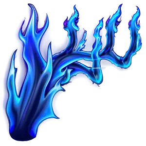 Luminous Blue Flames Png Wgt PNG image