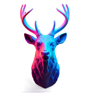 Luminous Deer Head Neon Effect PNG 4 PNG