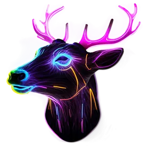 Luminous Deer Head Neon Effect PNG Ndv PNG