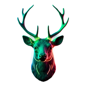 Luminous Deer Head Neon Effect PNG Vvw PNG