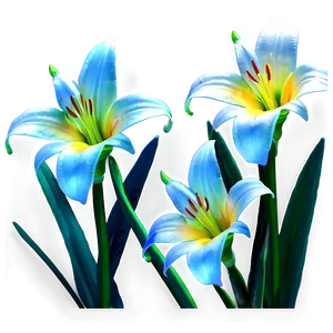 Luminous Lilies Night Scene PNG 06282024 PNG