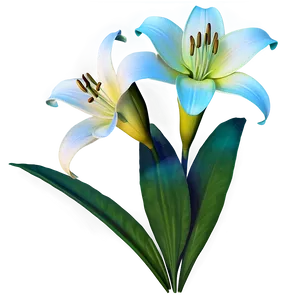 Luminous Lilies Night Scene PNG 06282024 PNG