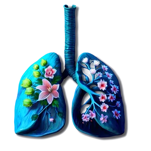 Lungs With Flowers Art Png Xds PNG image