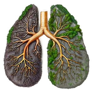 Lungs With Tree Roots Png 05232024 PNG image