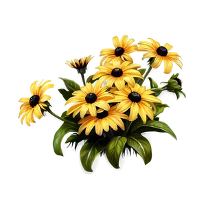 Lush Black Eyed Susan Landscape PNG Mis28 PNG