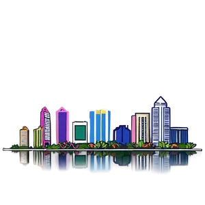 Lush Miami Skyline From The Park PNG Mkq