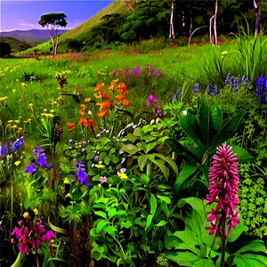 Lush Wildflower Habitat PNG Fgl35 PNG