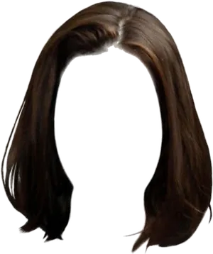 Lustrous Brown Hair Wig Transparent Background PNG image